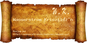 Wasserstrom Krisztián névjegykártya